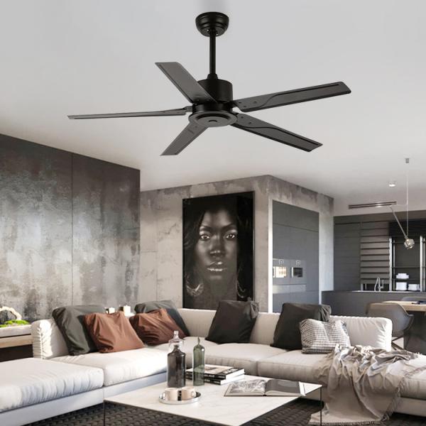 Loft Style 52 Inch 110VAC Metal Blade Pedestal Ceiling Fan Time Setting RF