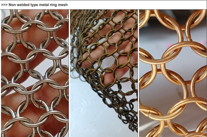 1.2x10mm Chainmail Fabric In Copper Color For Architecture Decoration