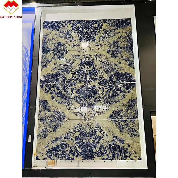 Transparent African Lapiz Marble Sodalite Blue Marble Onyx Marble Type from Yunfu