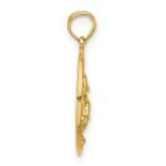 Carat in Karats 10K Yellow Gold Open Mouth Bass Fish Pendant Charm With 14K