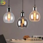 Round E26 Nordic Glass Pendant Light Indoor Decoration D17cm X H25cm