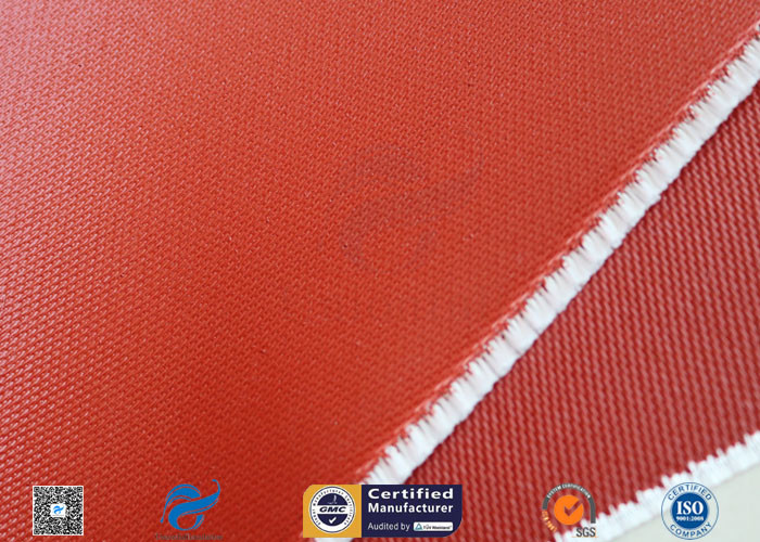 30oz Bright Red Silicone Coated Fiberglass Fabric For Auto Heat Insulation