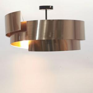 Wholesale TC Fabric PVC Swirl Lampshade Silver Drum Strip 45*16.5cm from china suppliers