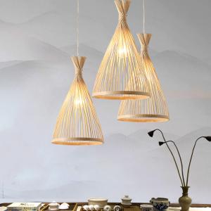 Wholesale Handmade Bamboo Weaving Pendant lights Art Retro Cafe Bar Lounge Light(WH-WP-42) from china suppliers