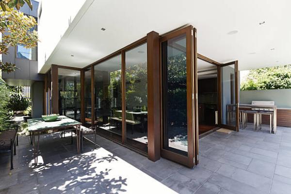 Aluminum Windproof Folding Door Heat-insulating Glass Door Soundproof Patio Door