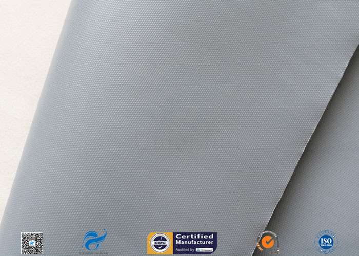 Plain Weave Grey PVC Coated Fiberglass Fabric For HVAC Flexible Ducting 280g