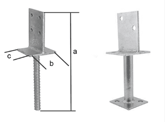 Sturdy U Type Galvanised Heavy Duty Fence Post Supports Anchors with Triangle Bracket