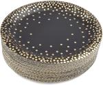 Dessert 7 Inches Gold Foil Compostable Paper Plates For Cake Dessert