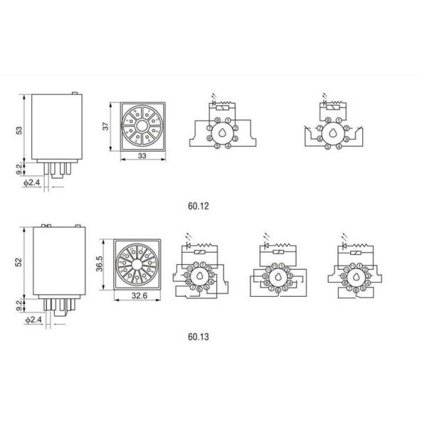 60.13 10a 24 volt dc 11pins power protection electronic relay