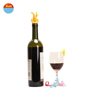 Wholesale Non Spill Silicone Bar Accessories Decorative Wine Bottle Corks With Holder from china suppliers