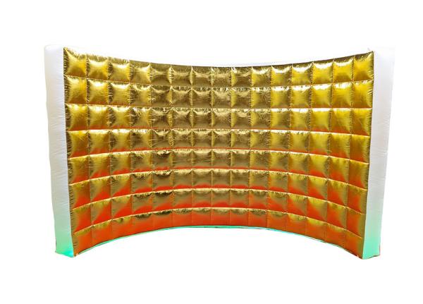 Semi Circle Inflatable Photo Props Silver Inflatable Photo Booth Wall Durable