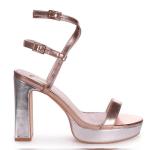 Patent Leather Platform Heel Shoes OEM Platform Black Sandals Heels