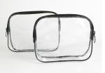 Waterproof PVC Zipper Bag / Customized Plastic Clear PVC Bag With Piping