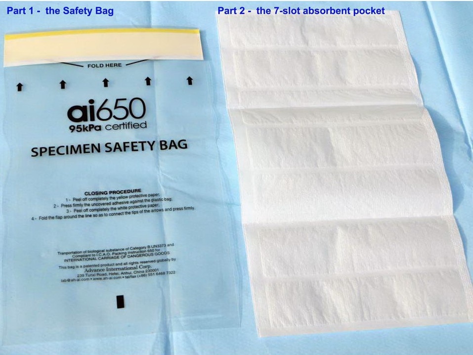 TPE Ultraviolet Light Disinfecting ISO 3/4'' 95kPa Biohazard Bag