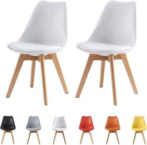 Wholesale Wooden Legs Dining Chairs White Plastic Chairs For Kitchen Restaurant from china suppliers