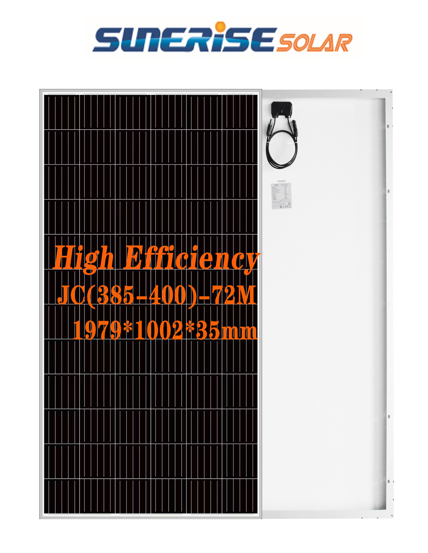 Roof Waterproof 395W 49.5V Monocrystalline Solar Cell