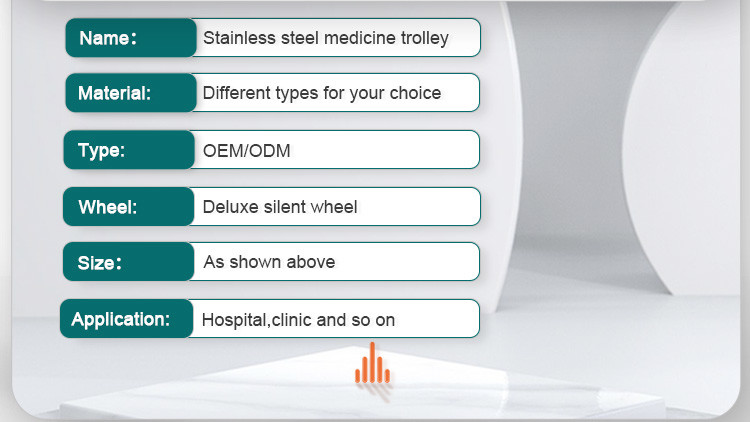 Hospital 2 Drawers And 1 Cabinet Stainless Steel Medical Medicine Trolley