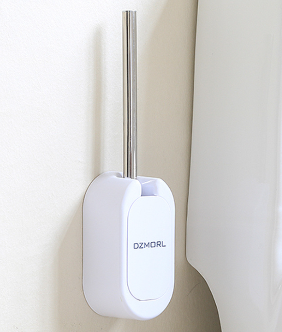 Wall-Mounted Stainless Steel Toilet Brush Pure Colors Toilet Brush Household Cleaning