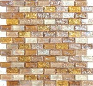 Wholesale Yellow strip water waving glass mosaic tile for counter decoration from china suppliers