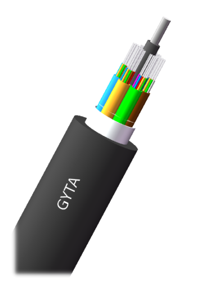 2-144 cores GYTA stranded aluminum tape armored optical cable