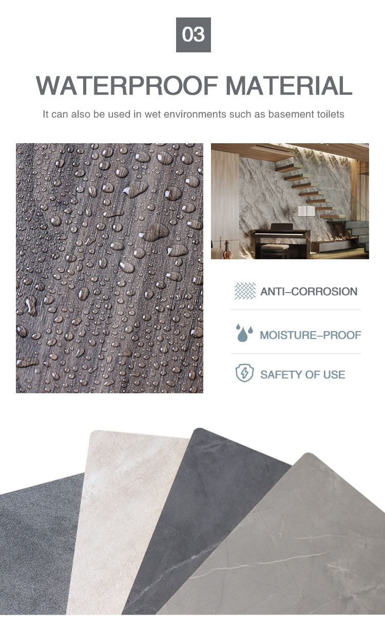 PET Environmentally Friendly Bamboo Charcoal PVC Marble Wall Panel Sheet