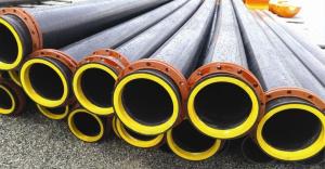 Wholesale qualified black hdpe flared pipes with steel ring inside from china suppliers