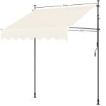 Clamp Awning, 2.5x1.3 CM, Beige, Sun Protection, Height From 200cm-300cm,