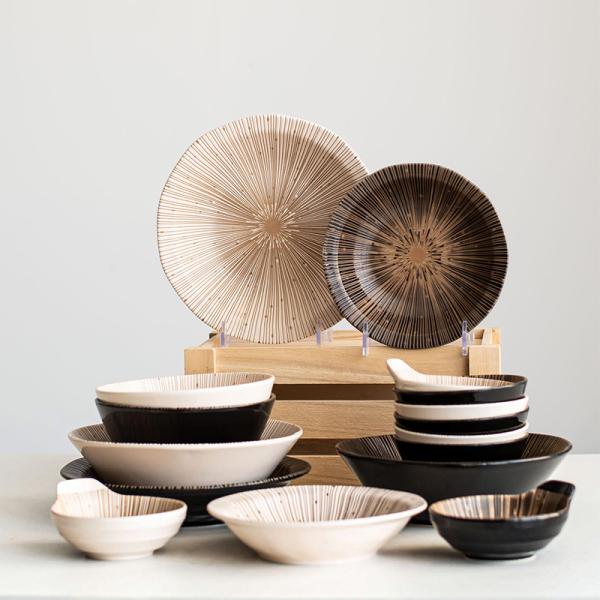 Solid Color Porcelain Dinnerware Set With Japanese Style Vintage Ceramic