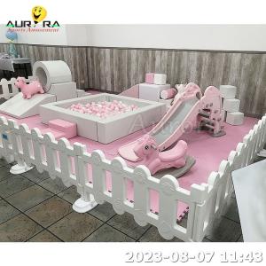 Wholesale Neutral Color Soft Play Equipement Soft Play Ball Pit With Slide Outdoor Pink from china suppliers