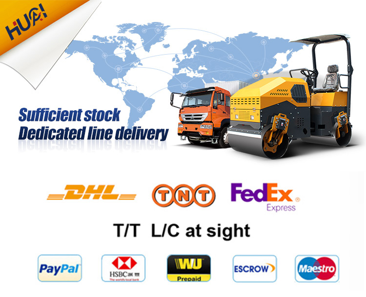 Full Hydraulic Transmission HQ-YL1200 3 Ton Vibratory Roller Compaction Road Roller