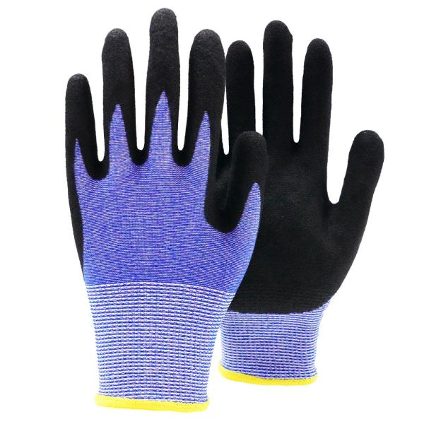 Anti Slip Wear Resistant Construction Work Gloves , Industrial Nitrile Palm