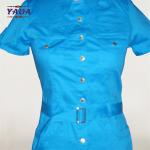 New design pictures office straight blue dress fashion women clothing bulk