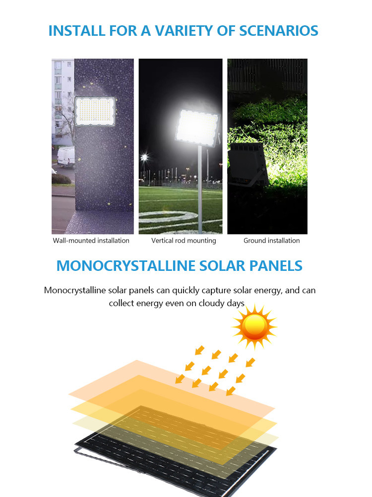 KCD 3 Years Warranty IP67 400w 500w China Manufacturers LED Solar Power Floodlight 12v Flood Lights For Stadium 1500w