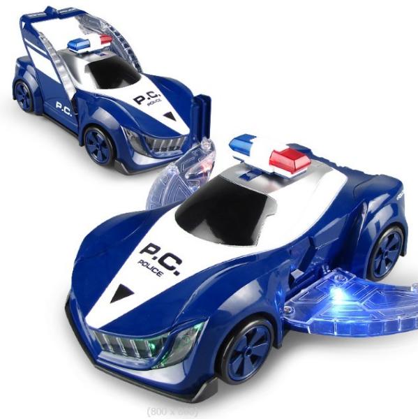 360 Rotation Electric Police Car Vehicle LED Music Kids Educational Toys