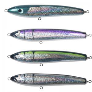 Wholesale 4 Colors 22CM/120g Abalone Shell Wood Bait Treble Hooks Tuna Fishlure Pencil Wooden Fishing Lure from china suppliers