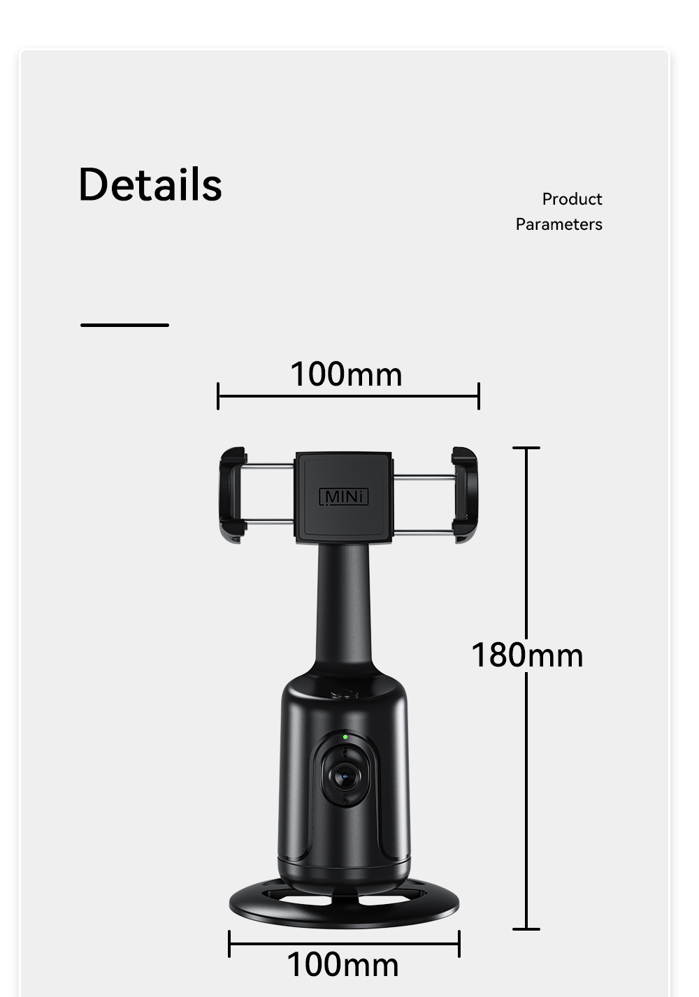 1200mah Battery Car Phone Holders With 360 Face Tracking Gimbal AI Smart Core Recognition Control