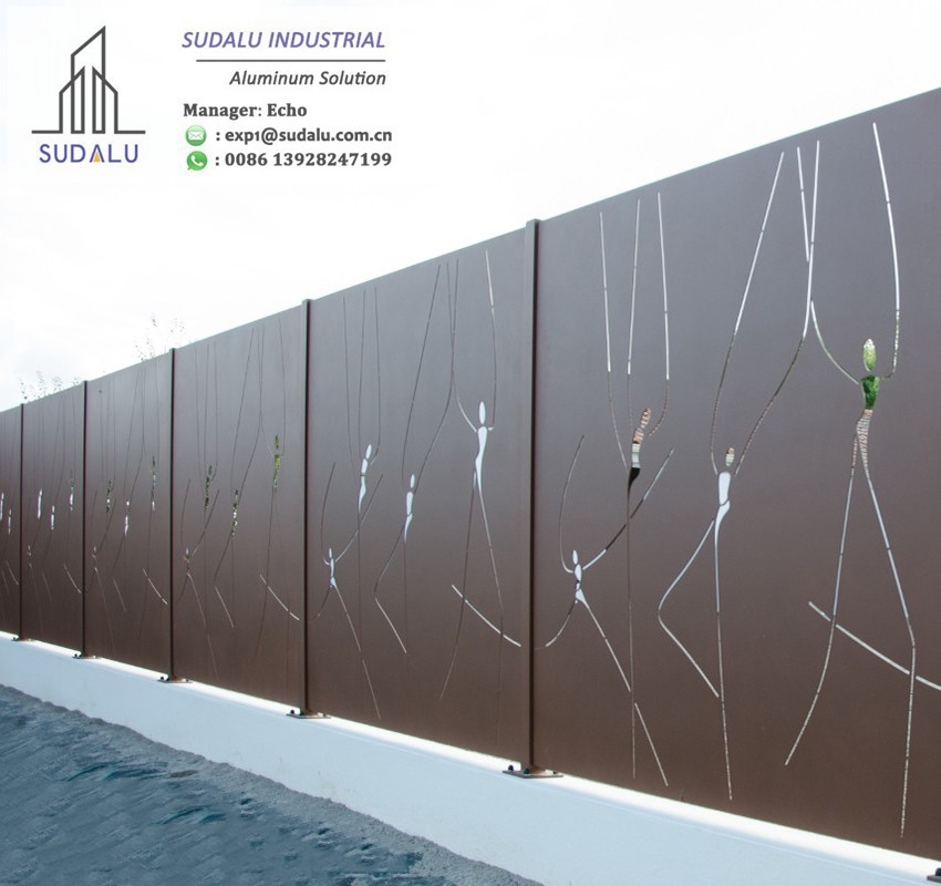 SUDALU Foshan Outdoor Aluminum Laser Cut Panels Fence Customized Size Perforated Panel