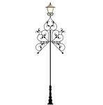 Decoration Powder Coat Black Cast Iron Outdoor Lamp Posts For Garden Lawn
