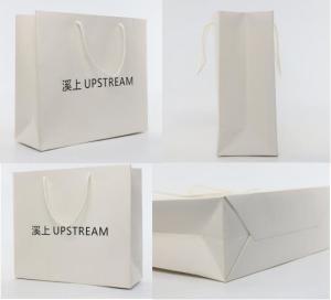 Wholesale ISO9001 Custom Logo Paper Bags White Paper Craft Bags With Handles Gravure Printing from china suppliers