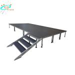 6061-T6 Aluminum Leg Wooden Stage Platform 750kg/Sqm