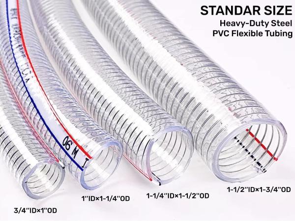Steel Wire Suction PVC Flexible Tubing High Pressure UV Chemical Resistant Thick