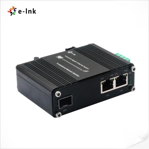 Fiber Gigabit Media Converter Industrial 2-Port 10/100/1000T 802.3at 60W To 1