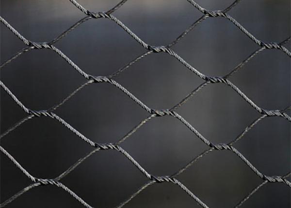 SS316 Black Oxide Wire Rope Mesh Net Weatherproof With 25-300mm Aperture 25