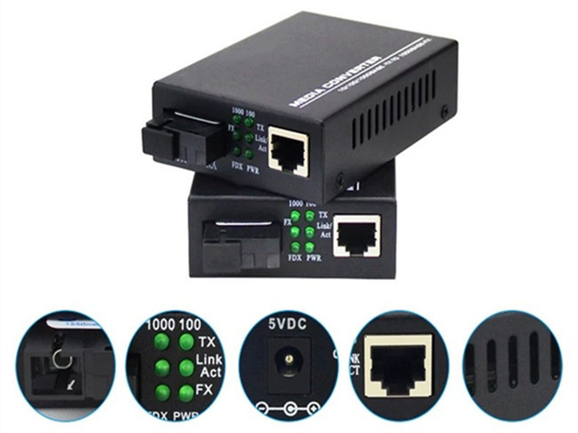10/100M Bidi RJ45 SC 20Km Fiber Optic Media Converter / Single Mode Fiber Converter