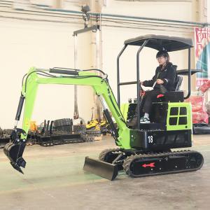 Wholesale 1800kg Mini Garden Excavator 4km/H Chassis Width 1100mm Green Machine Mini Excavator from china suppliers