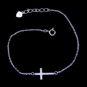 Wholesale Real Silver Cross Bracelet Jewellery / Adjustable Bracelet Extension Chain from china suppliers