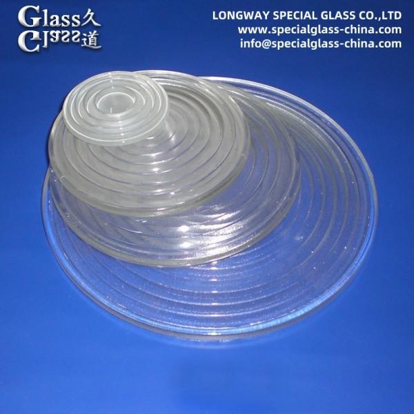 Round Pressed Borosilicate Glass Fresnel Lenses For Stage Light And Traffic