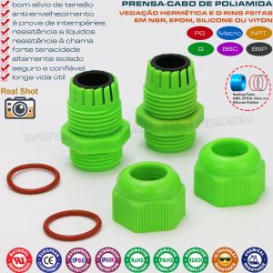 Wholesale Electrical Cable Gland Green (RAL 6038), M20x1.5 (Ø 6-12mm), Nylon 6 (PA6), IP68 / IP69K from china suppliers