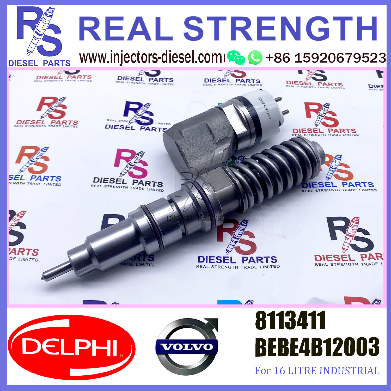 8113411 V-O-L-V Diesel Injector BEBE4B12003 A3 For D12 3039 US 465 SPEC 345-385 HP