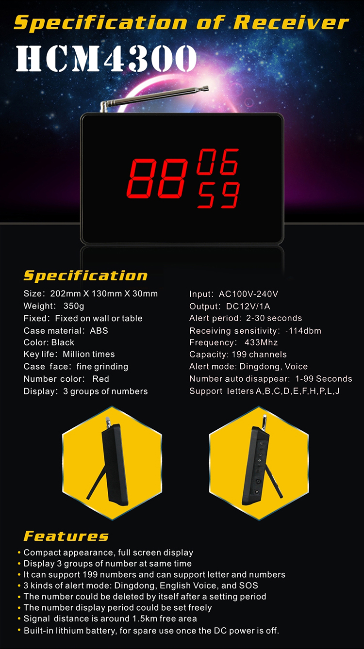construction building staff communication pagers for calling material or help from hoist operator